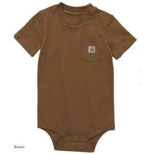 Carhartt Unisex Baby, Short-sleeve Bodysuit Pocket T-shirt Brown 6 months